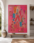 Pink Palace Vintage Indian Patchwork Wall Hanging – main product view