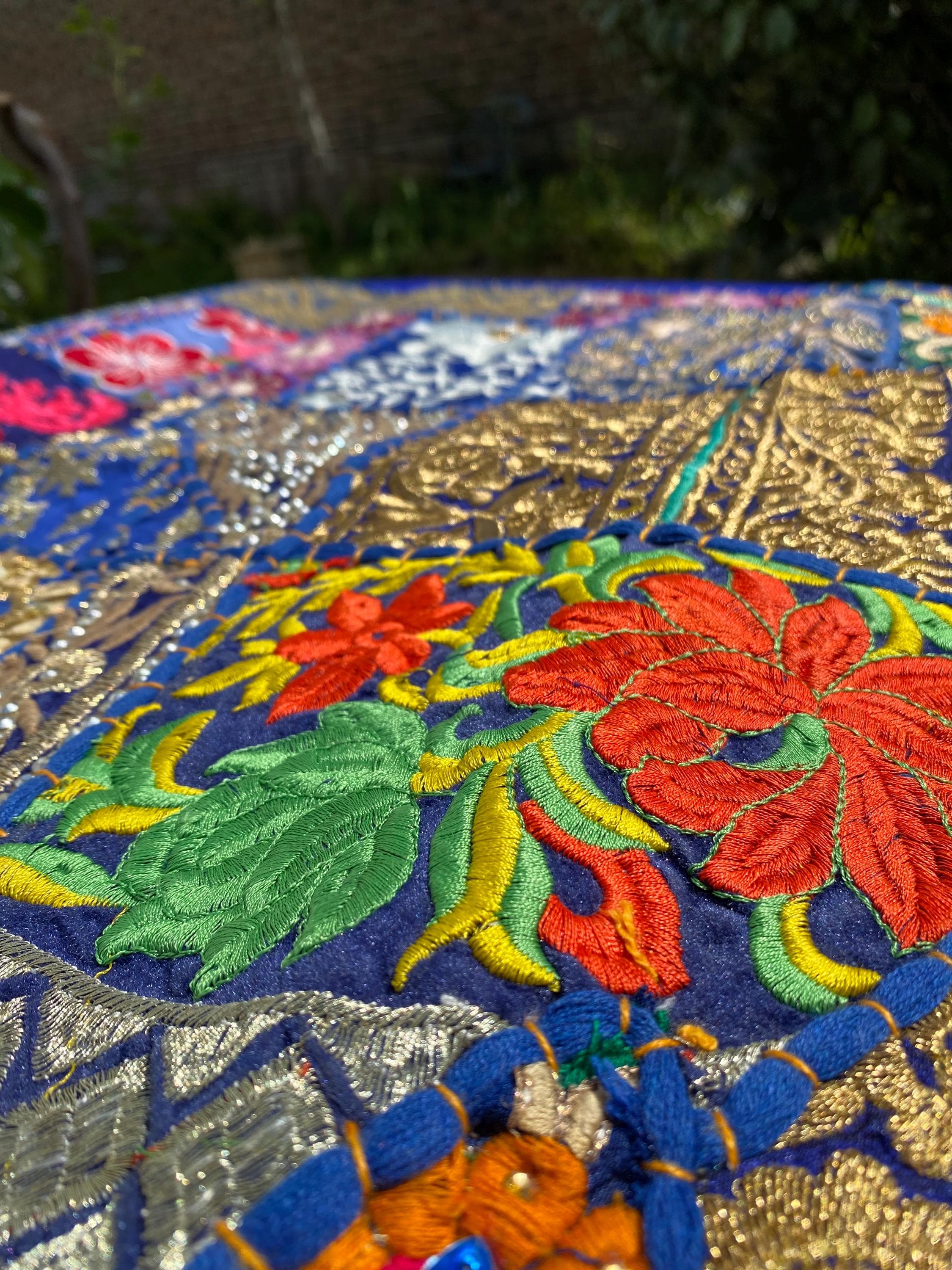 Midnight Maharaja Blue and Gold Wall Hanging – additional detail