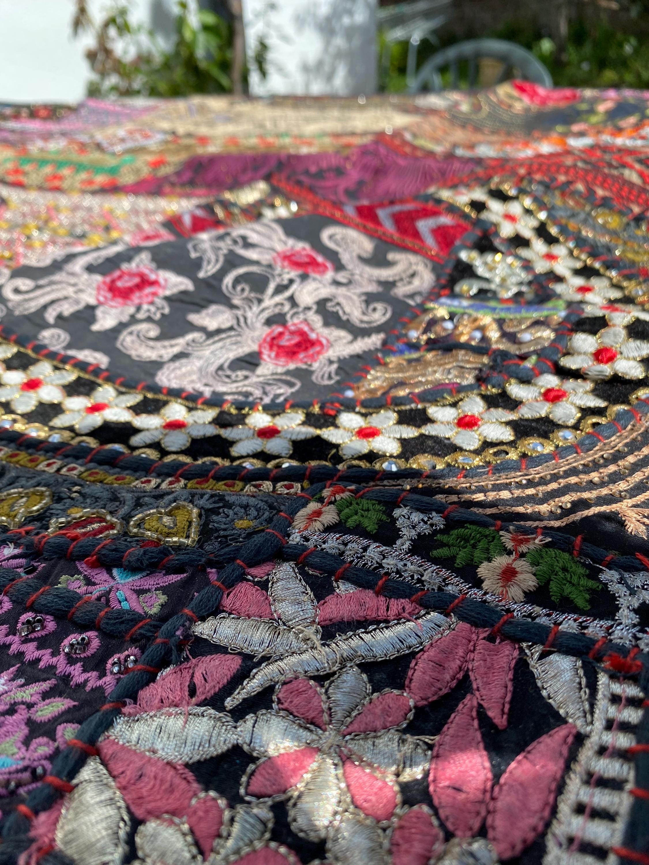 Midnight Bazaar Vintage Indian Wall Hanging – craftsmanship detail