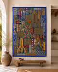 Midnight Maharaja Blue and Gold Wall Hanging – main product view