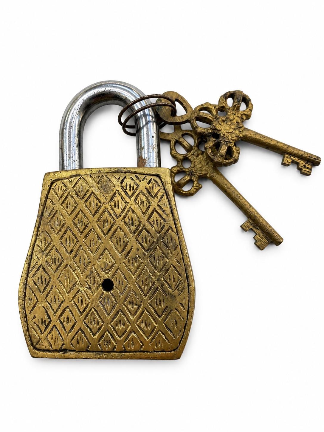 Vintage Brass Owl Padlock with Keys – alternate product view