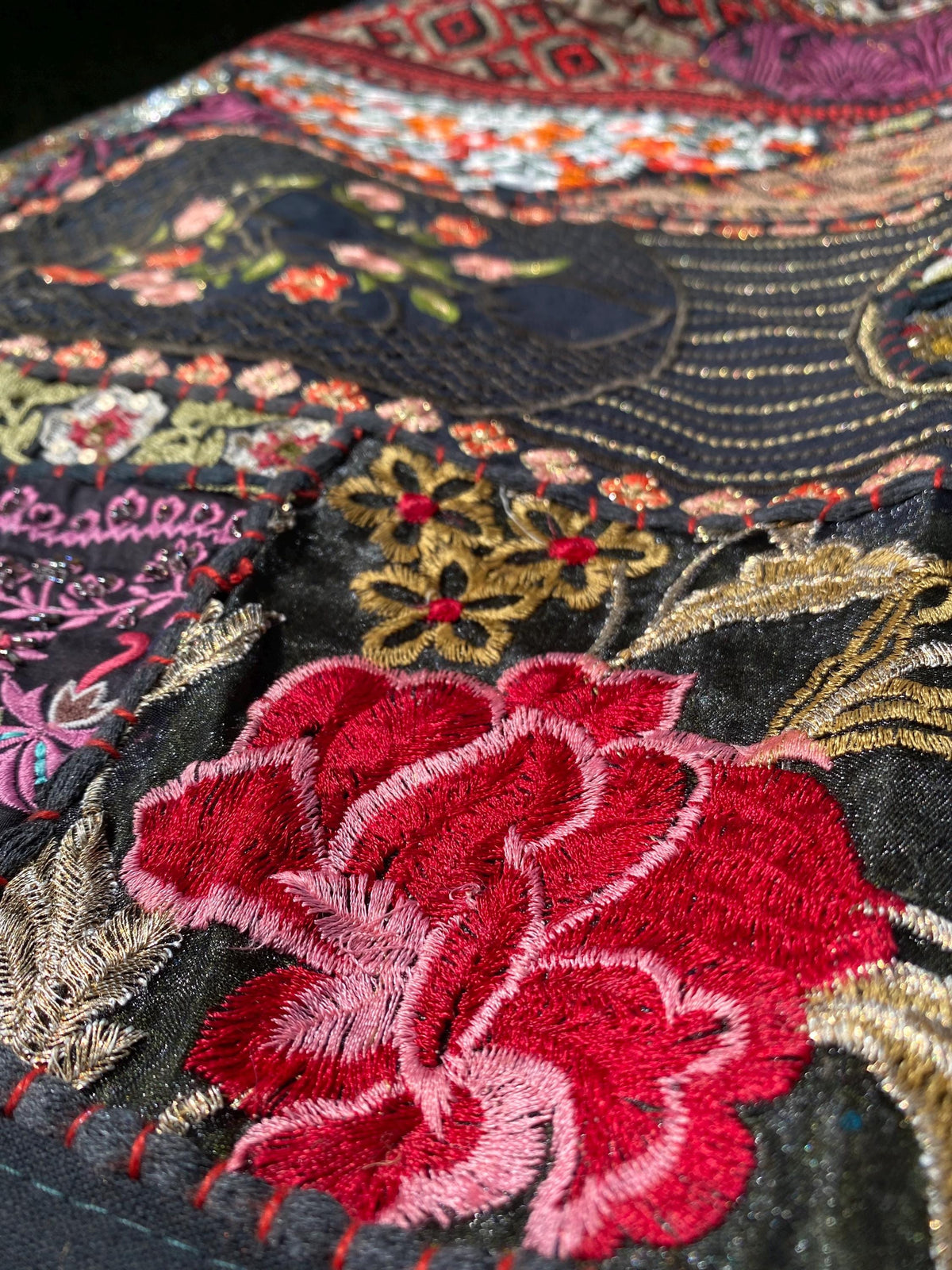 Midnight Bazaar Vintage Indian Wall Hanging – additional detail