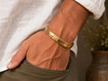 Men's Heavy Hammered Brass Cuff Bracelet – main product view