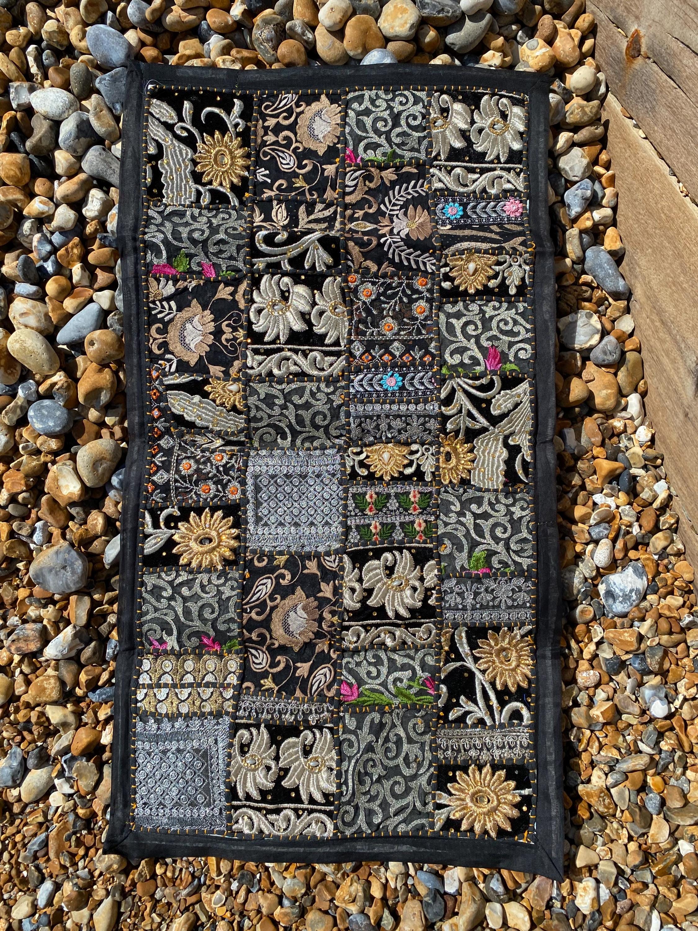 Neutral Vintage Indian Patchwork Wall Hanging – main product view