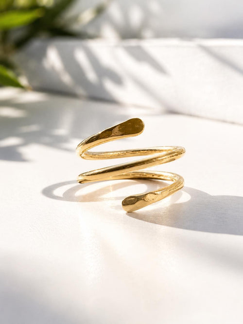 Adjustable Brass Spiral Wrap Ring – alternate product view