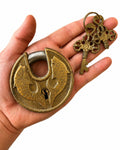 Vintage Brass Fish Padlock with Skeleton Key – main product view