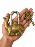 Vintage Brass Camel Padlock with Keys – main product view